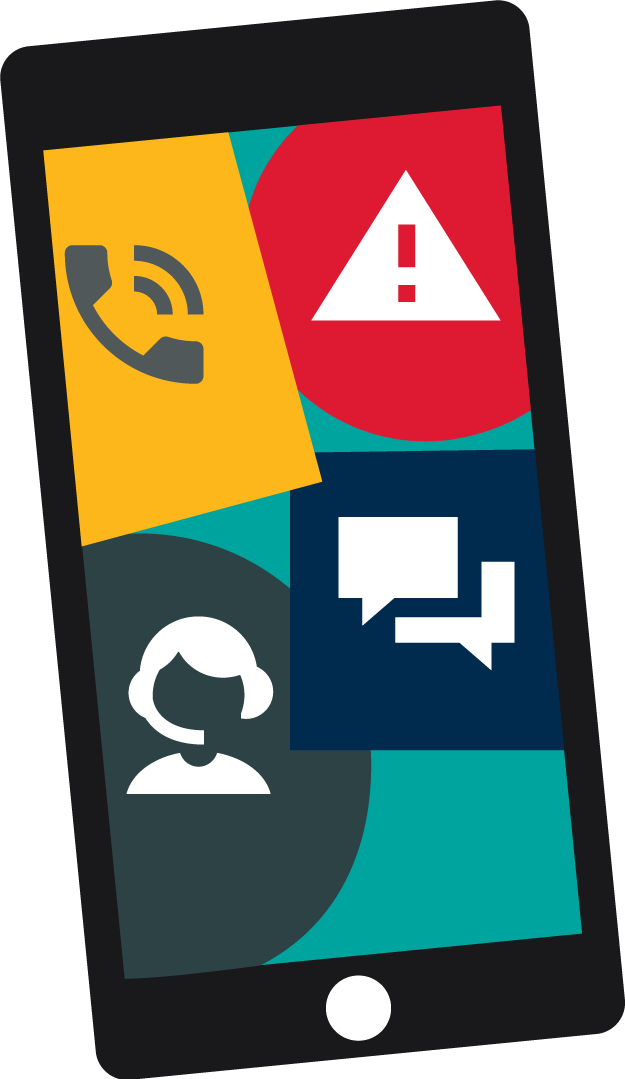 Phone illustration representing contact